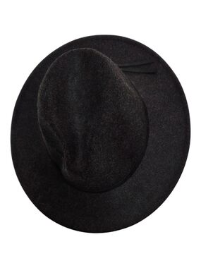 FOUR BUTTONS FAUX SUEDE Black/DARK CHARCOAL GRAY HAT